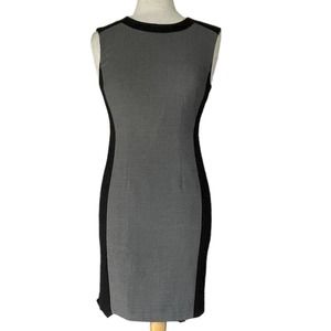 Ann Taylor Gray and Black Midi Dress